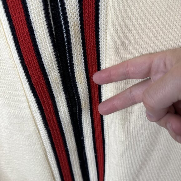 Vintage Maple Knitting Mills Men L Curling Wool Cardigan Gainers Patch Preppy - Picture 7 of 9